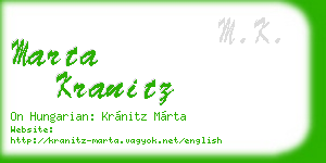 marta kranitz business card